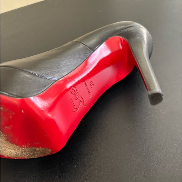 👠 Christian Louboutin Black Leather Platform Pumps
